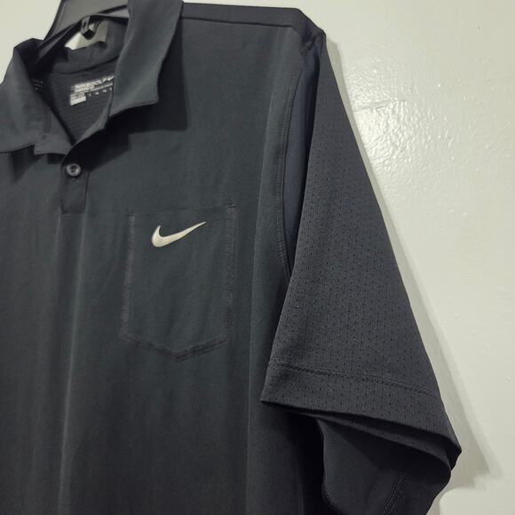 Nike Golf Dri-FIT Black Polo Shirt Men’s XXL Standard Fit Performance - Picture 3 of 8